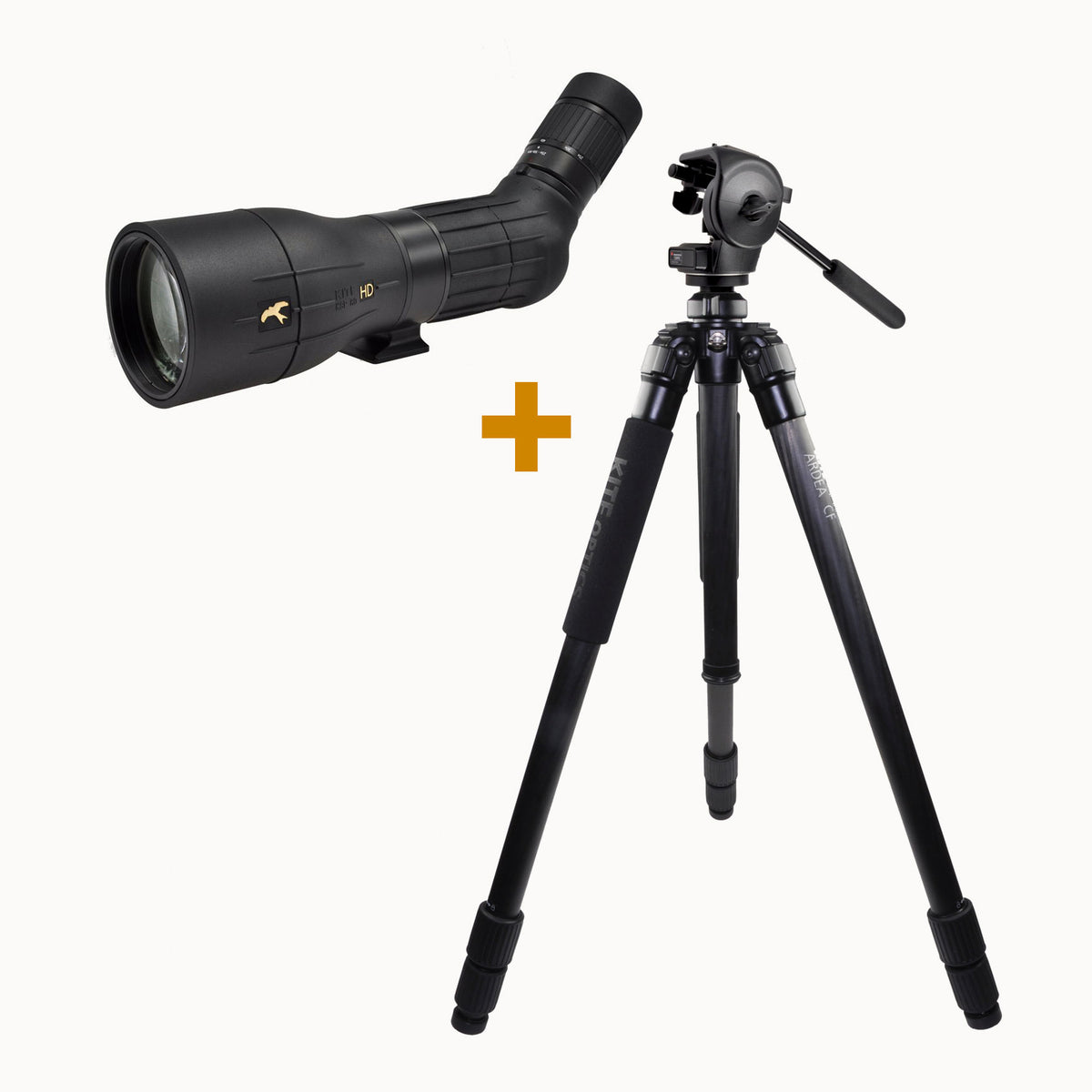 Lunete terestre Kite Optics KSP 80 HD 25-50X80 + Trepied Ardea CF cu cap Manfrotto 128 RC
