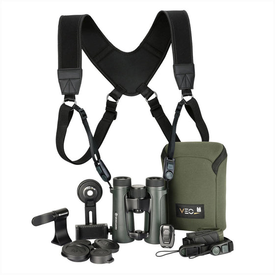 Binocluri VEO HD IV 10X42 + Ham Veo Optic Guard + Kit Digiscopie Pachet Vanguard 