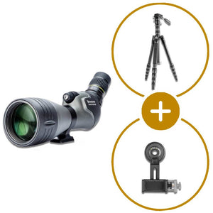 Pachet lunetă terestră Vanguard Endeavor 82hd 20-60 x 80 + trepied veo3 go 265hap + kit digiscopie 