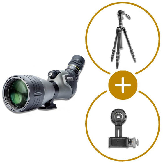 Pachet lunetă terestră Vanguard Endeavor 82hd 20-60 x 80 + trepied veo3 go 265hap + kit digiscopie 