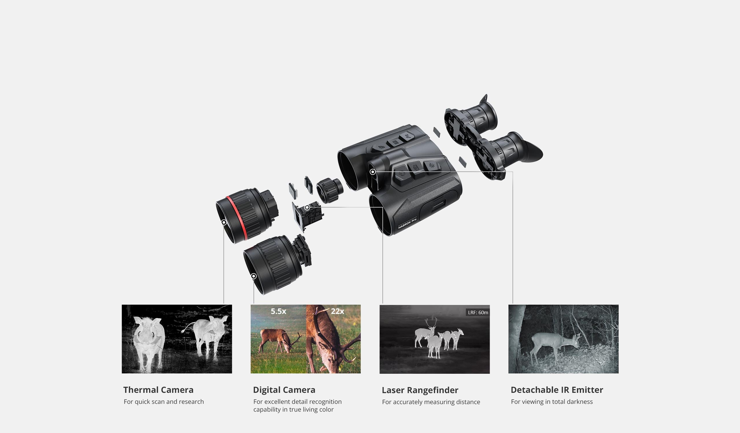 Binoclu cu vedere termică HIKMICRO Habrok PRO HQ50LN 